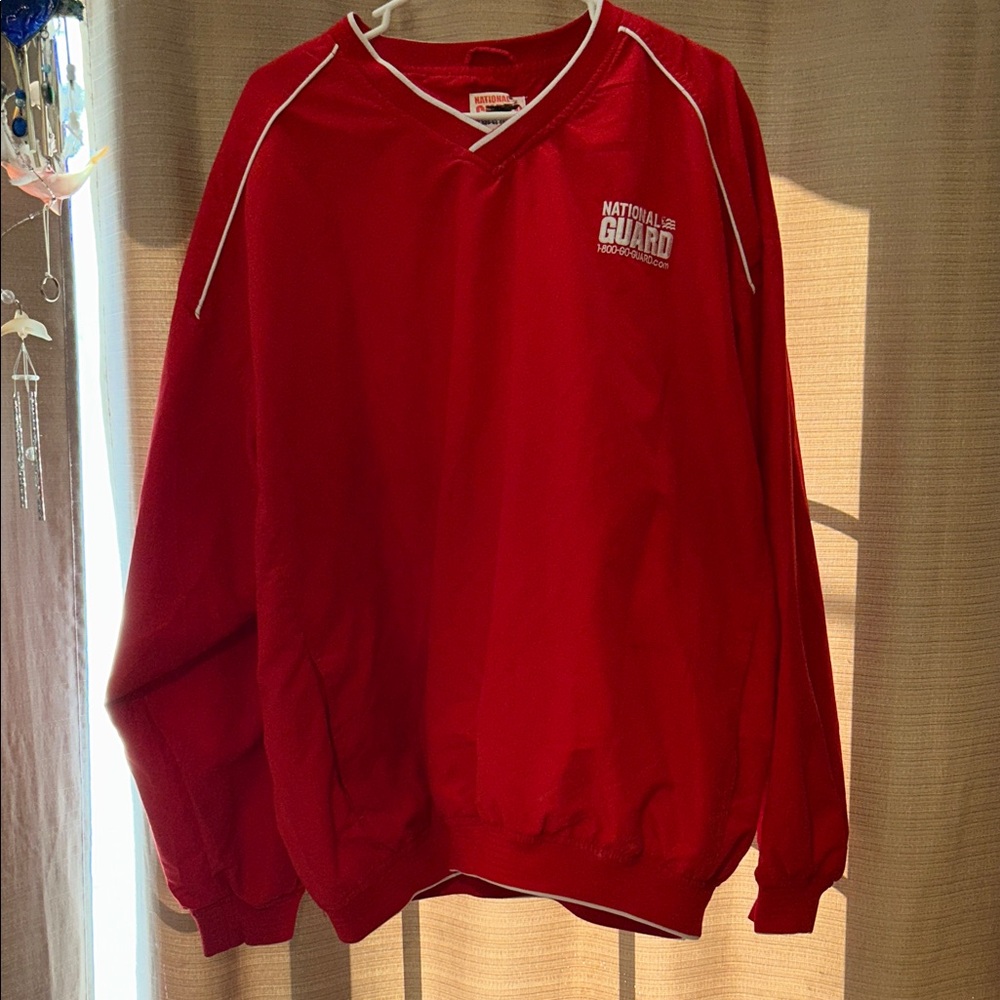 Red National Guard Windbreaker Sweatshirt